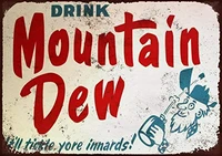 mountain dew sign bar pub home vintage retro metal tin sign 8x12 inch