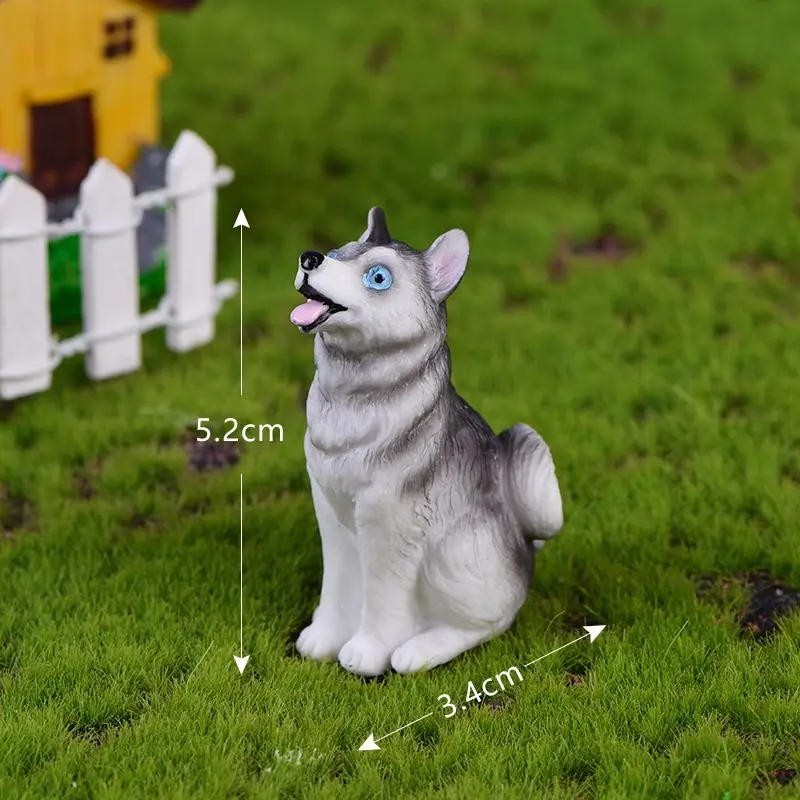 Горячая DIY Dog Волшебные садовые фигурки из Смолы миниатюрный Хаски торт жениха и