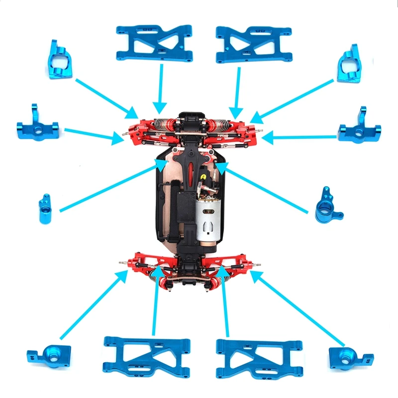 

for WLtoys 1:14 144001 RC Car Upgrade Parts Metal Steering Swing Arm Base C Rear Hub Seat Servo Pull Rod