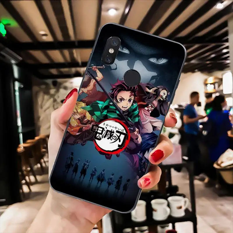 

Demon Slayer Phone Case For Xiaomi Mi 5 6 A2 A2lite A1 9 9SE 8Lite 8explorer Pocophone F1 Black Soft TPU Cove Fundas