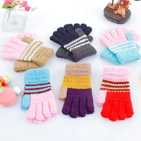 1 pairs for 7 12 years old children winter boys girls knitted gloves warm mittens gloves for children toddler kids
