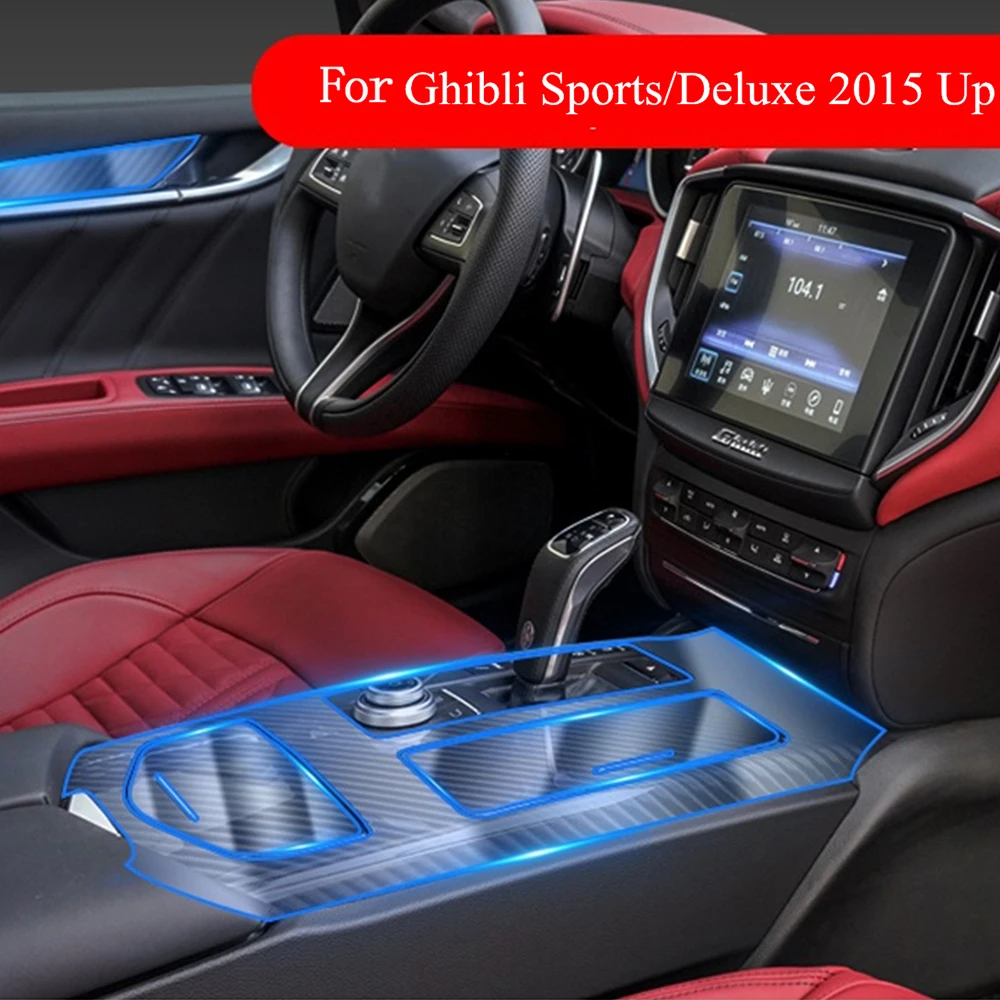 

Защитная пленка для панели переключения передач/двери подлокотника, пленка из ТПУ для Maserati ghiдоступ, роскошные спортивные аксессуары для ав...