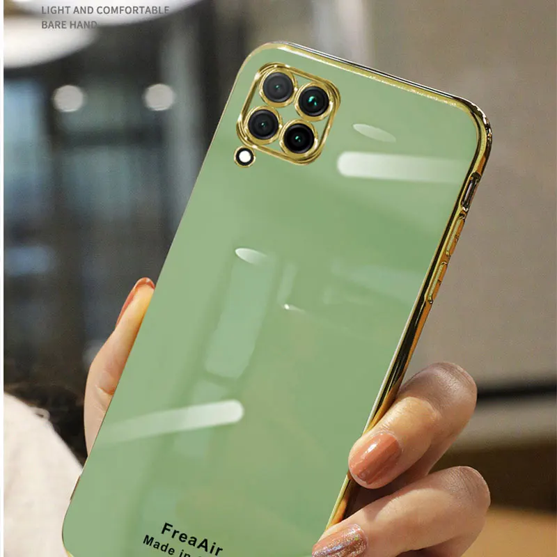 Luxury Silicone Case For Huawei P40 Lite phone Case For p40 lite Cover Shockproof Stand Holder Case Huawei p40 Lite E Pro Y7p