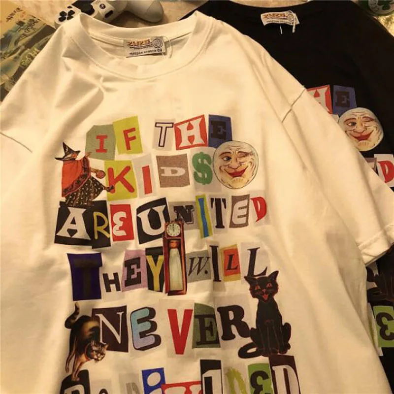 

High Quality Tops for Women Vintage Print Short Sleeve O Neck T shirts Women Cotton Spandex Woman T-shirt