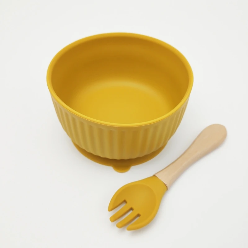 

Food Grade Silicone Baby Suction Bowl Non-Slip Children Dinner Plate Infant Learning Feeding Dish Waterproof Tableware