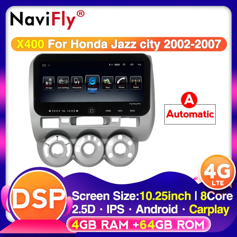 Android DSP 4G LTE телефон для Honda Jazz city 2002 2007 WIFI BT Восьмиядерный процессор без dvd