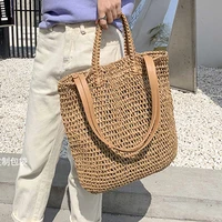 designer large capacity straw bags for women 2021 wicker woven rattan bag handbag tote shoulder bags bali beach women bag purse