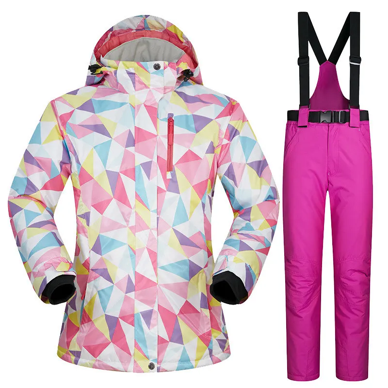 Лыжный костюм для женщин зимние теплые ветрозащитные водонепроницаемые куртки +