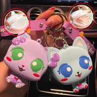 cartoon cute key keychain baby silicone coin purse pendant creative storage leather bag zipper gifts for guests wholesale