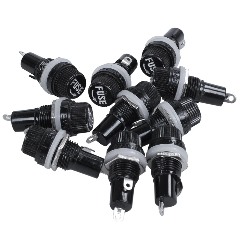 Top 10Pcs 10A AC 250V 5mm x 20mm панель установленное пластиковое гнездо держателя плавкого