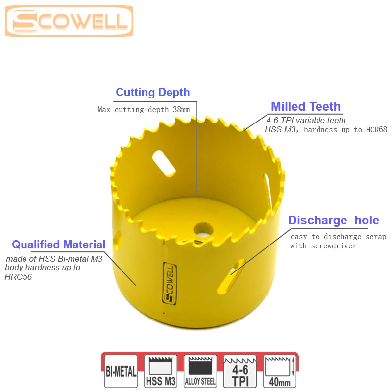 Скидка 30% набор резцов SCOWELL Holesaw для пилы лезвий металла 9 шт. номер модели