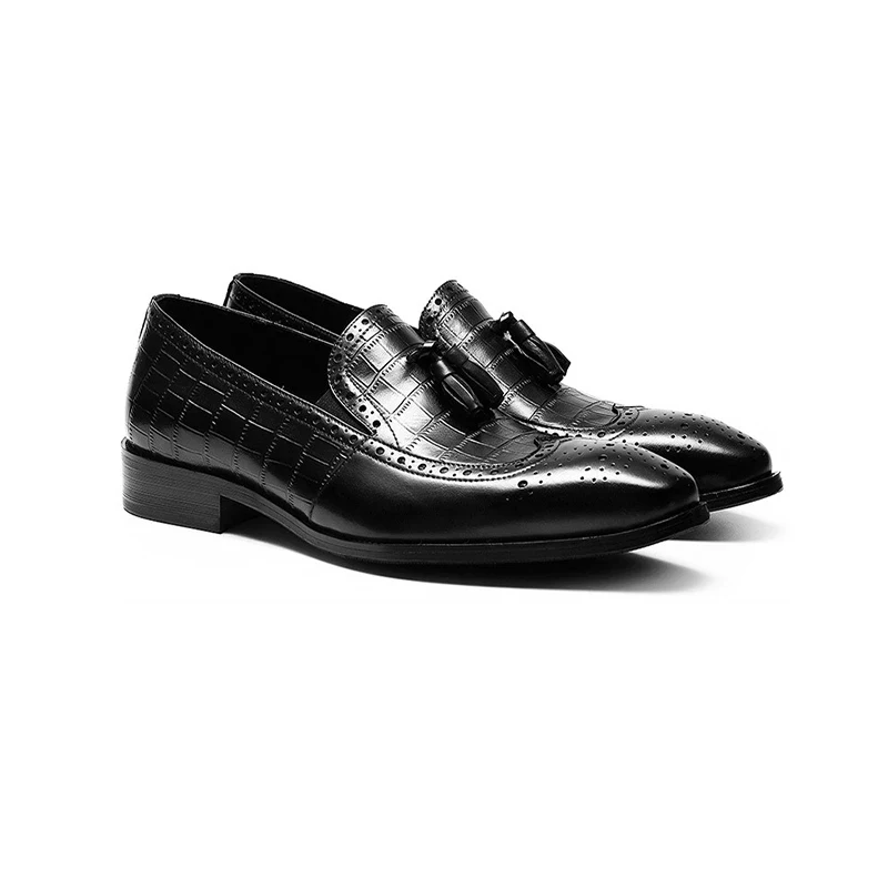 

Loafer Dress Party Bridegroom Black Snake Shoes for Men Genuine Leather Original Designer Custom Best Men Shoes