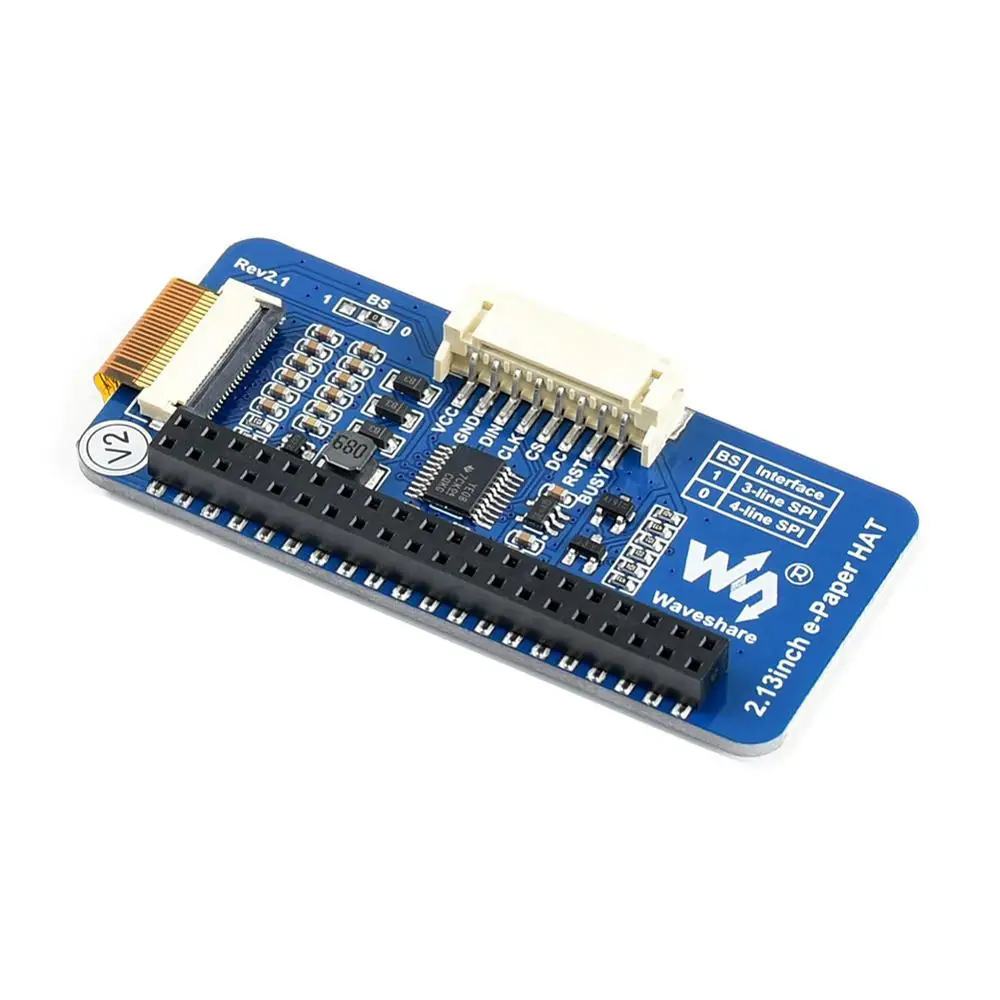Шляпа Waveshare для демонстрации электронных чернил диагональю 2 13 дюйма Raspberry Pi 250x122 с