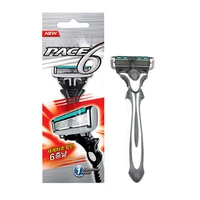 personal stainless steel safety razor bladesmen shaving pace 6 layer razor blades for men shaver razor