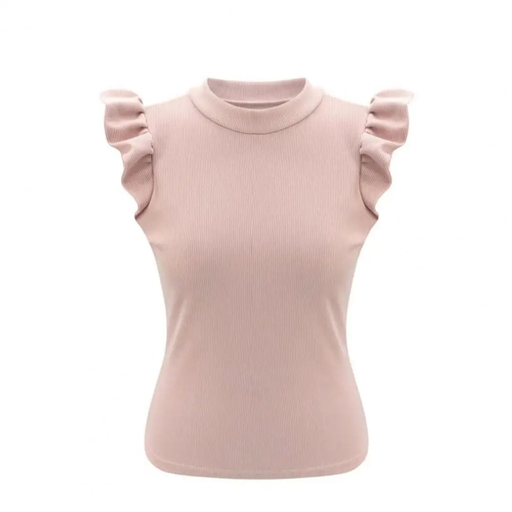 

80%HOTWomen Top Solid Color All-match Summer Fit Slim Function Splicing Design Women T-shirt for Date