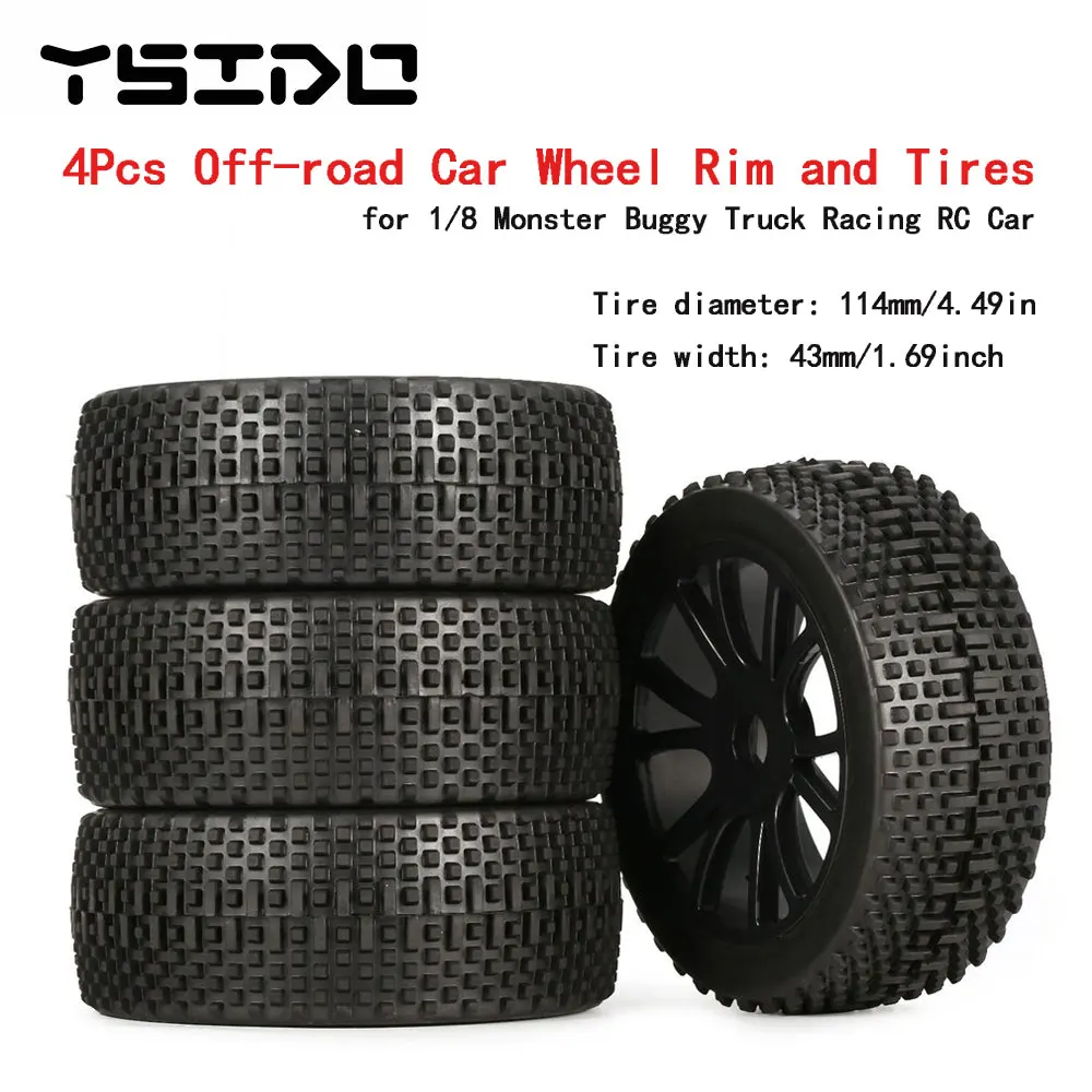 4 шт. 114 мм 43 восхождение автомобиля внедорожный обод колеса и шины для 1/8 багги