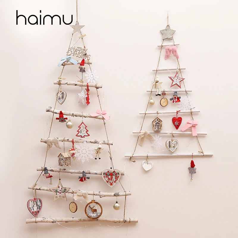Рождественское дерево бревна подвесное орнамент стены двери украшения торговый