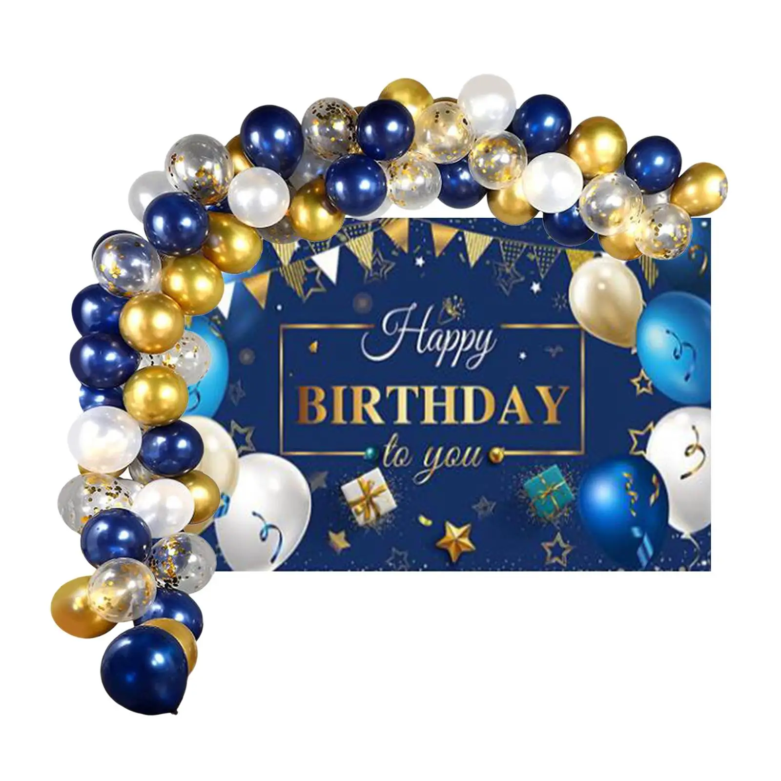 

Navy Blue Balloons Decoration Banner Confetti Balloons for Children Boys Men