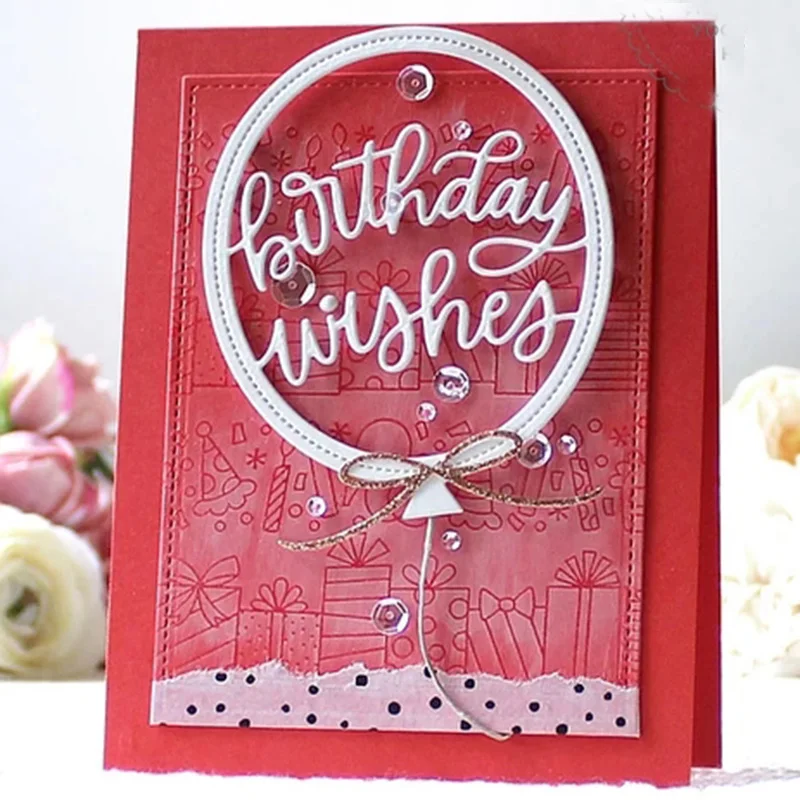 

JC Happy Birthday Balloon Metal Cutting Dies Scrapbooking Handmade Tools Die Cut Card Make Stencil Craft Mold Mould Model Decor