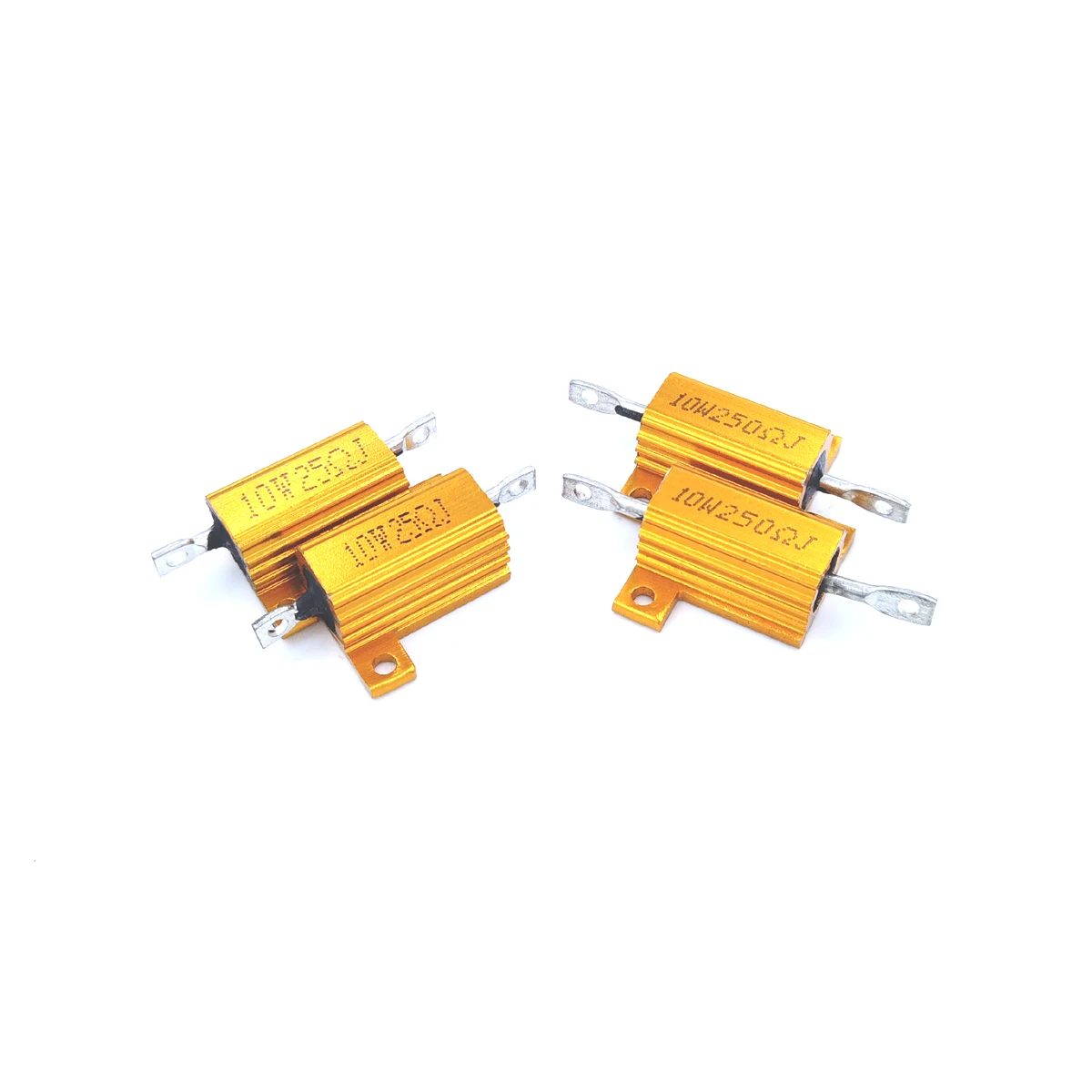 

5Pcs 5K 1.5K 3K 10K 2K 1K 2.2K R Ohm 10W Watt Gold Tone Wirewound Aluminum Power Metal Shell Case Resistance Resistor RX24