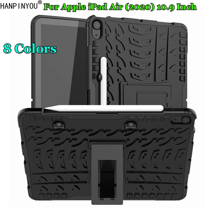 

For Apple iPad Air 4 (2020) 10.9" Dazzle Shockproof Silicone & Hard Plastic Dual Armor Back Fitted Case Stand Holder Cover Shell