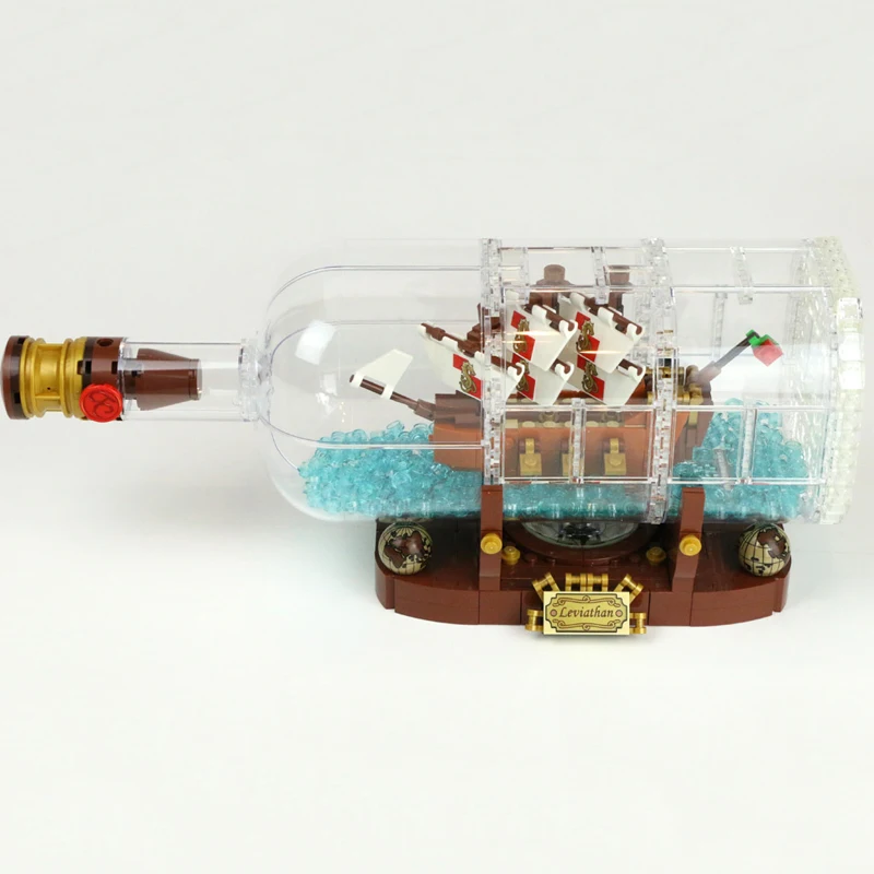 

MOC Set Building Blocks Toys Compatible Lepinblocks 16051 Gifts 960 parts Technic Idea Ship Boat In A Bottle Toys Bricks