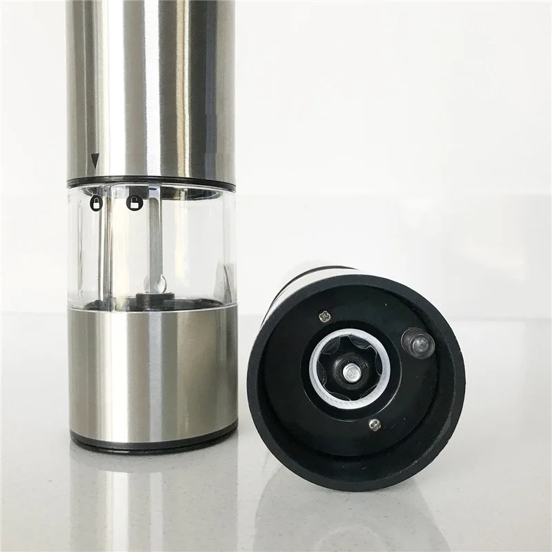 (2 шт.) стеклянная бутылка измельчитель для соли и перца из нержавеющей стали