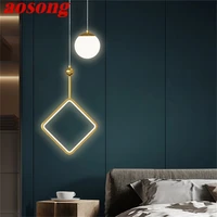 aosong brass wall lights sconces modern simple led lamp indoor fixture for home decoration