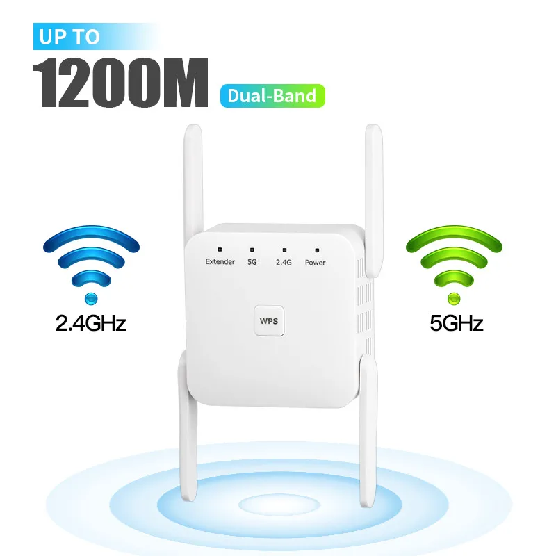 5G Беспроводной Wi Fi ретранслятор усилитель 1200 Мбит/с Интернет сигнала Ethernet Порты и