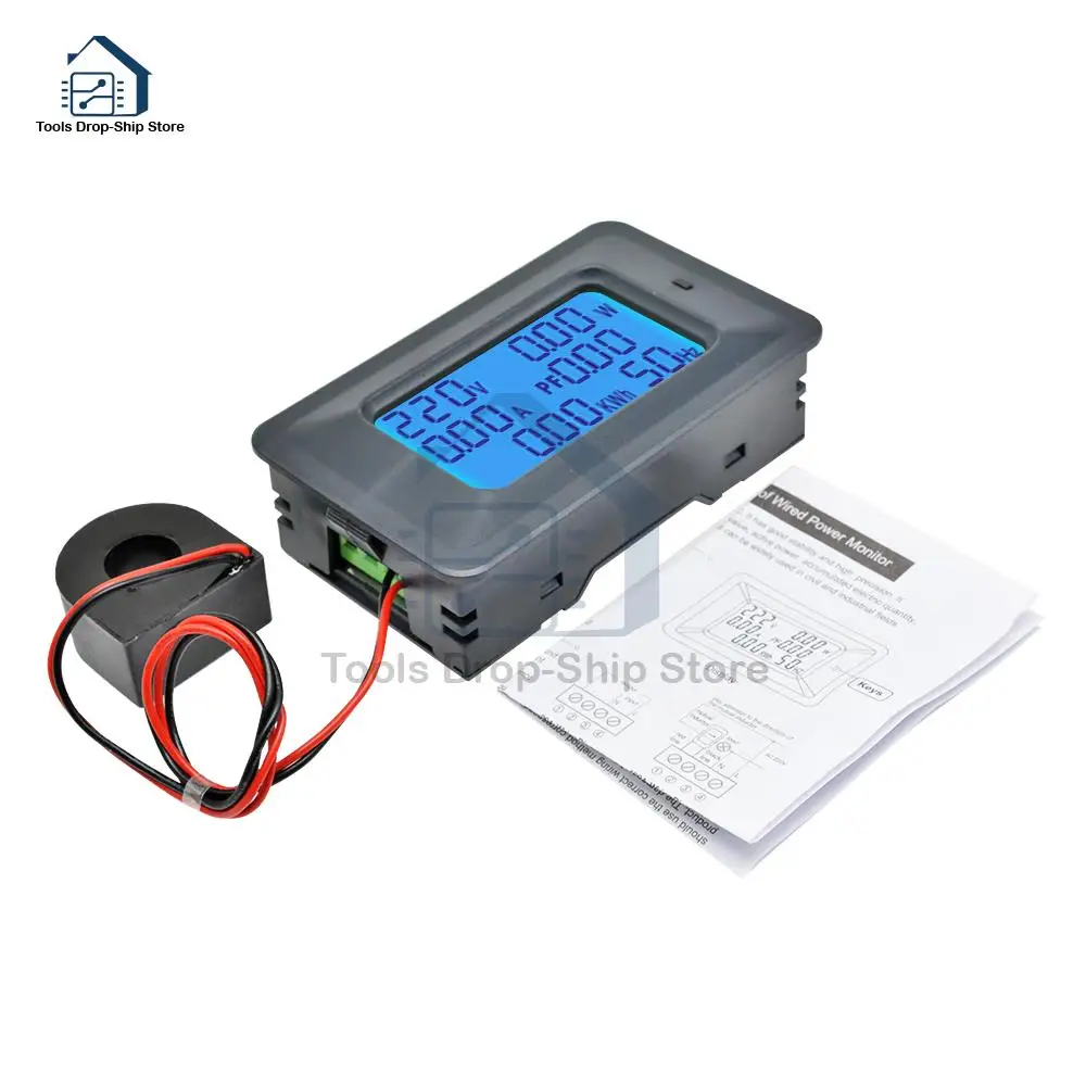 Цифровой индикатор напряжения переменного тока 5 кВт 85 ~ 250 В вольтметр амперметр