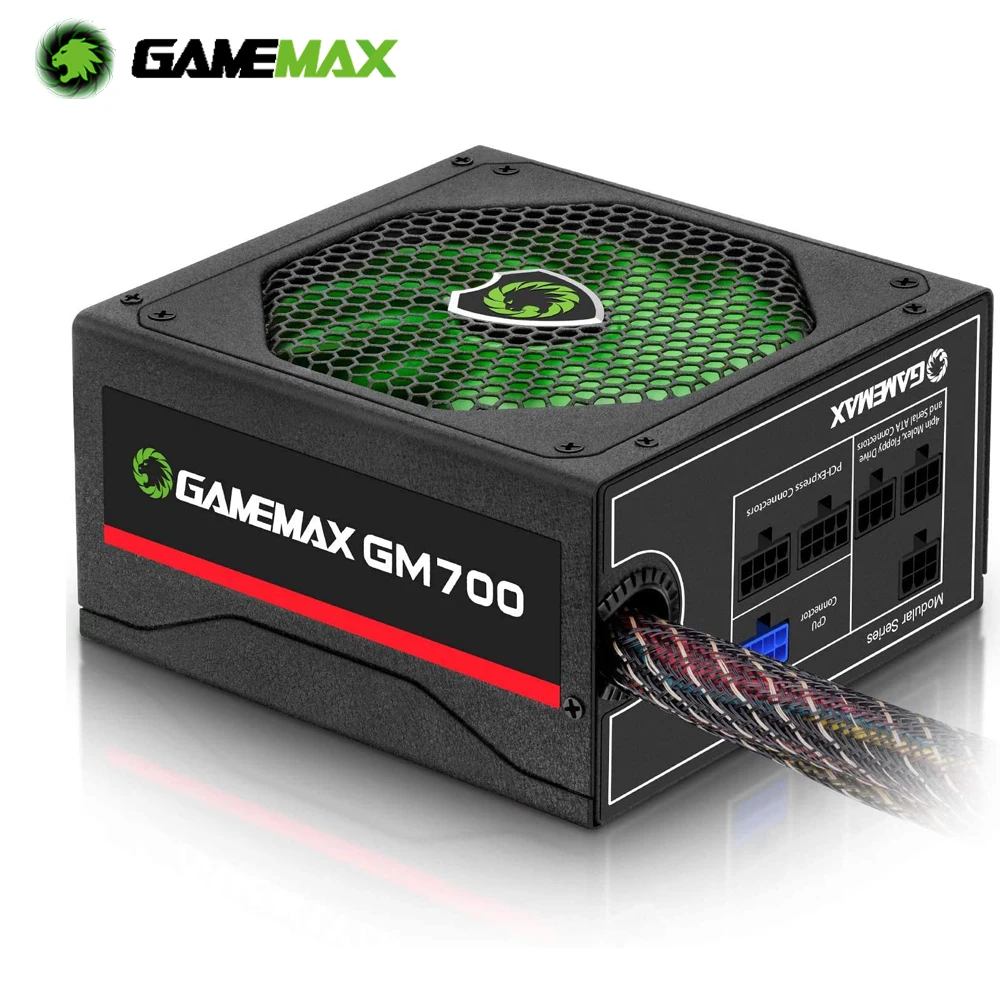 

Gamemax 700W 80+ Bronze Power Supply Semi Modular 80 Plus Bronze, GAMEMAX GM-700 14cm Fan CPU Gaming Power Supply for Computer