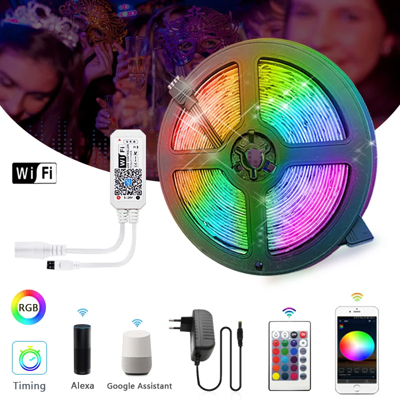 

Светодиодная лента RGB, светильник SMD 2835 5 м 10 м, водонепроницаемая лента RGB, Диодная лента DC12V, светодиодный светильник s, Гибкая полоса, ИК-конт...