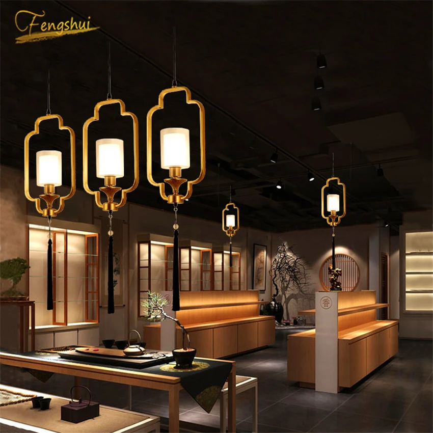 

Chinese Style Vintage LED Pendant Lights Lighting Modern Corridor Restaurant Hanging Lamp Indoor Bar Decor Maison Light Fixtures