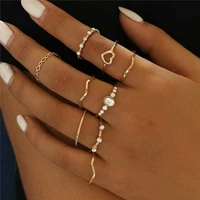 minimalist 9 gold ring set ring bundle gold ring open adjustable ring midi ring stacking thin ring stackable rings gift set