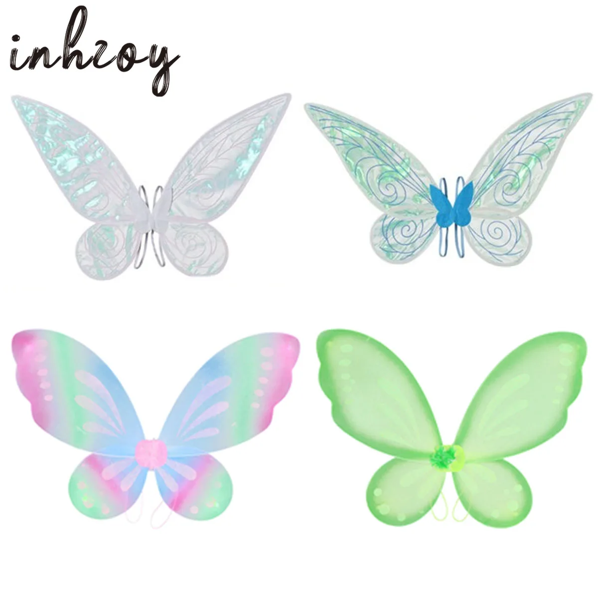 Shiny Butterfly Fairy Princess Elf Wings Kids Girls Adult Christmas Halloween Cosplay Costume Photography Performance Accessorie 