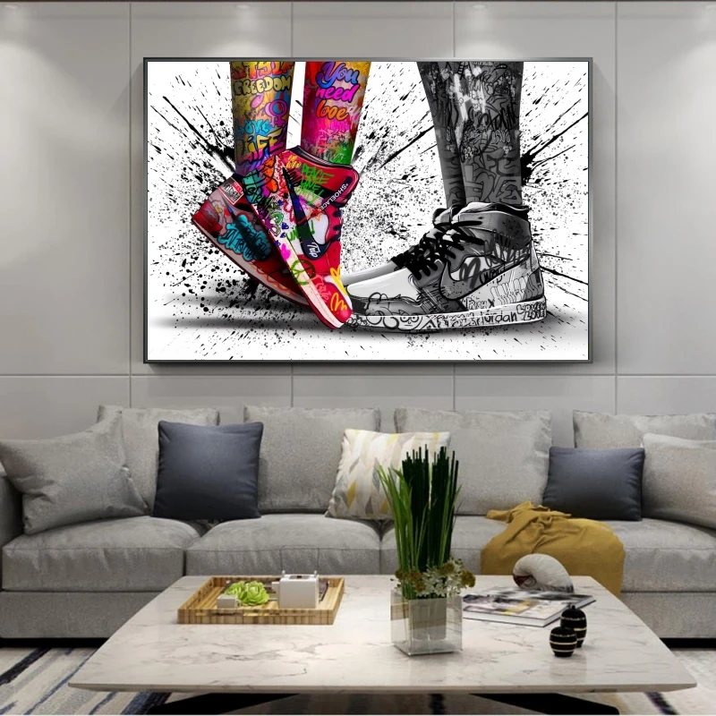 

Modern Graffiti Artwork Sport Shoes Canvas Poster And Prints Pop Street Art Wall Decorative Picture For Living Room Frameless