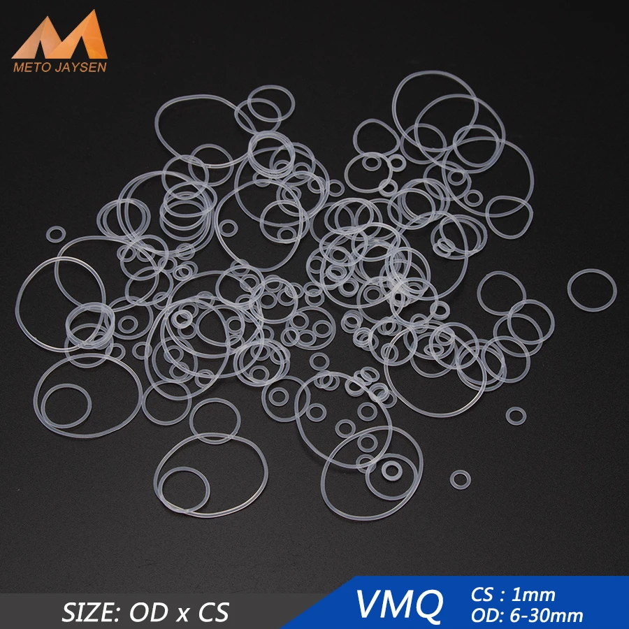 

20pcs VMQ Silicone Rubber Sealing O-ring Replacement White Seal O rings Gasket Washer OD 6mm-30mm CS 1mm DIY Accessories S117