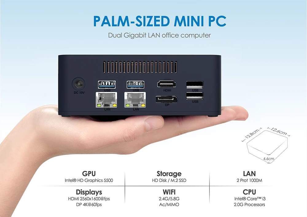 Beelink L55 мини ПК с процессором Intel Core 2 ГГц 8 ГБ ОЗУ/256 SSD/DIY WIN10 HDMI DP 4K HTPC NUC 4/5 8G|Мини ПК| |
