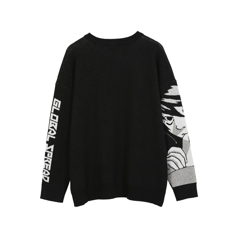 

Mens Hip Hop Streetwear Harajuku Sweater Vintage Retro Japanese Style Anime Girl Knitted Sweater 2020 Autumn Cotton Pullover
