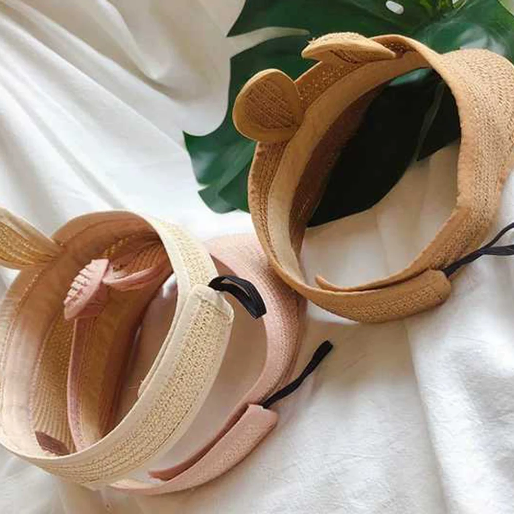 Регулируемая соломенная шляпа с козырьком для маленьких мальчиков и девочек