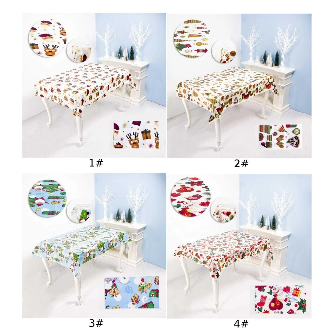 Рождественские скатерти вечерние одноразовые ПВХ коврики с принтом | Дом и сад