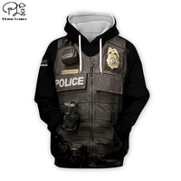 police 3d all over printed unisex hoodies fashion casual hooded sweatshirt zip hoodies women for men tops cosplay costumes