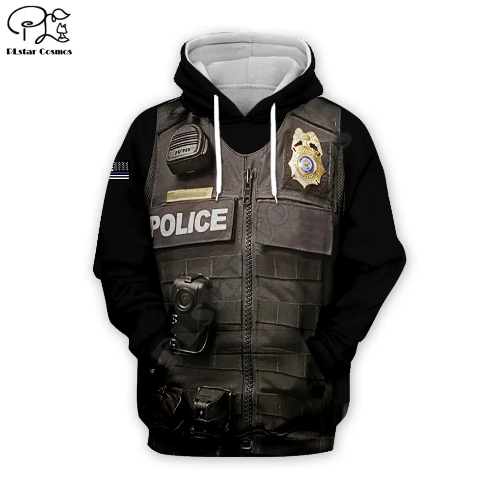 Полиции 3d всей одежды в стиле &quotунисекс&quot с рисунком Толстовки капюшонами
