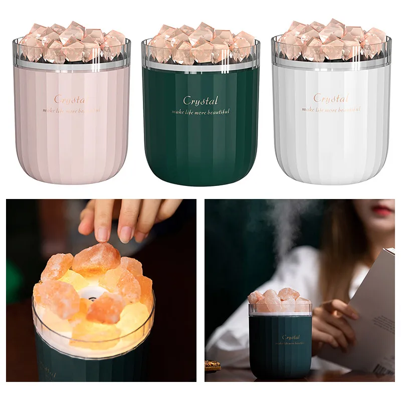 

Air Humidifier Electric Aroma Diffuser Salt Stone LED Essential Oil Diffuse Wireless Cool Mist Maker Car Diffuser Humidifier
