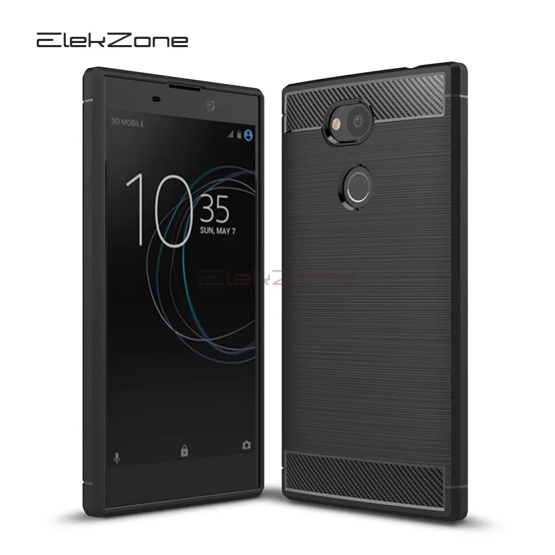 Чехол из углеродного волокна для Sony Xperia L3 L2 L1 Мягкий противоударный чехол 1 5 10 XA1 XA2