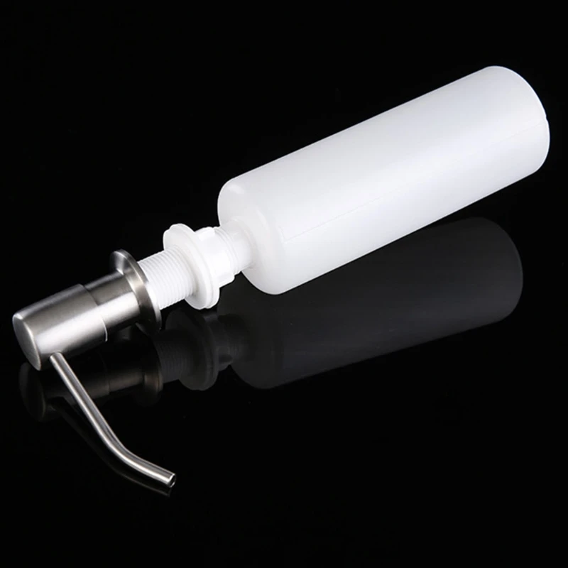 

M89B 10.14 OZ Kitchen Soap Dispenser 304 Stainless Steel Built in Liquid Soap Detergent Dispenser Bottle Silver Black
