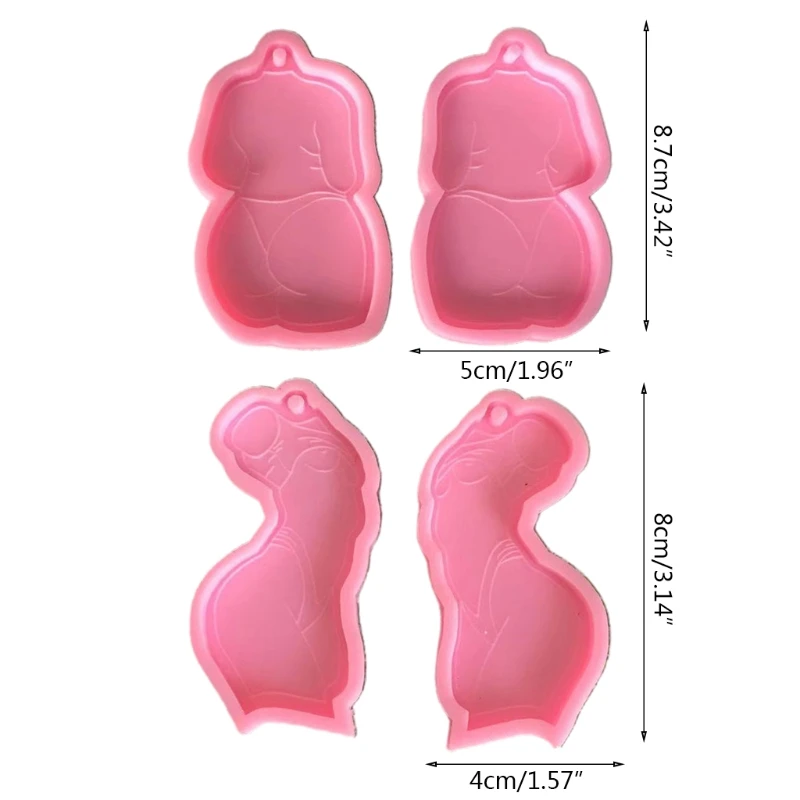 

Shiny Glossy Sexy Woman Keychain Silicone Epoxy Resin Mold DIY Keychain Pendant Jewelry for Valentine Gift Craft 87HC
