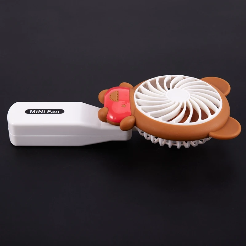 

Handheld Mini Fan Cartoon Animal Bear Fan USB Foldable Fan Portable Rechargeable Fan(Red Bear )
