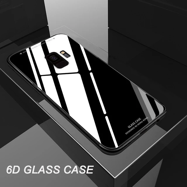 Мягкий тпу защитный чехол для телефона 9H стеклянный Samsung Galaxy A50 A70 Note 10 9 8 S8 S9 S10 Plus