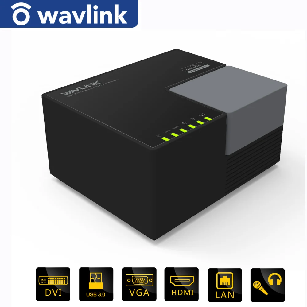 Wavlink Universal USB 3.0 Docking Station 2 Video Display 1080P HDMI Compatible/DVI/VGA/Gigabit Ethernet Dock for Laptop Tablet